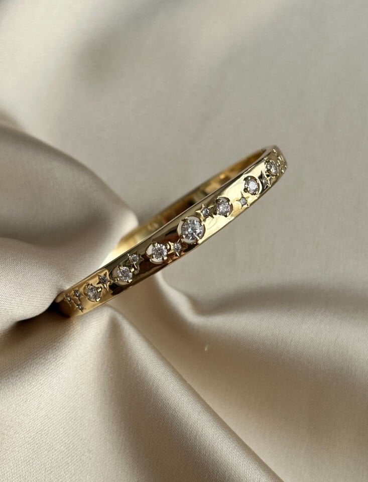 Yıldız Taş Model Bileklik ( 14K Renk )