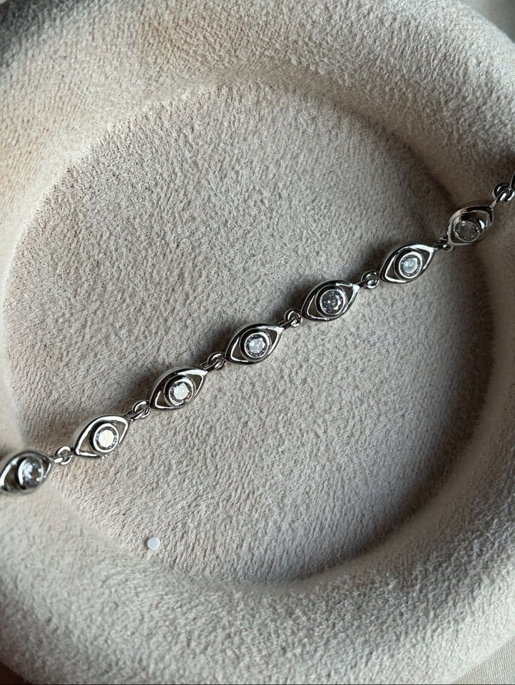 Göz Motif Bileklik ( gümüş renk )